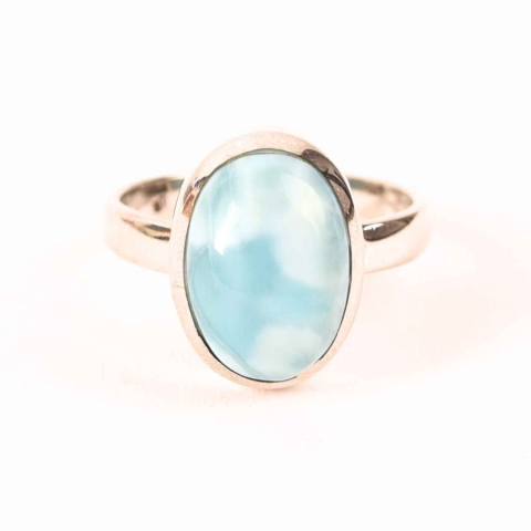 Claritate Mentala si Focus - Inel Argint 925 cu Larimar Oval – Echilibru si Liniste Interioara