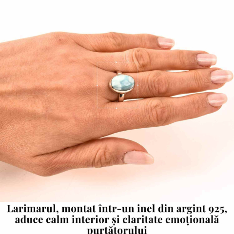 Inel Argint 925 cu Larimar Oval – Echilibru si Liniste Interioara [1]