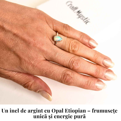 Inel argint 925 cu Opal Etiopian lacrima – Lumina interioara si claritate [1]