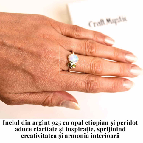 Inel argint 925 cu Opal Etiopian si Peridot – Lumina si Renastere [1]