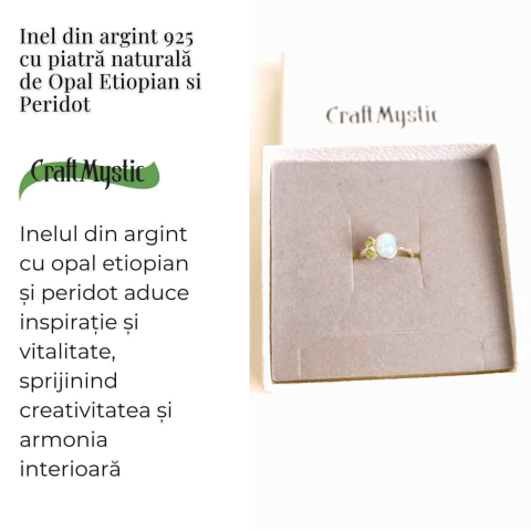Inel argint 925 cu Opal Etiopian si Peridot – Lumina si Renastere [2]