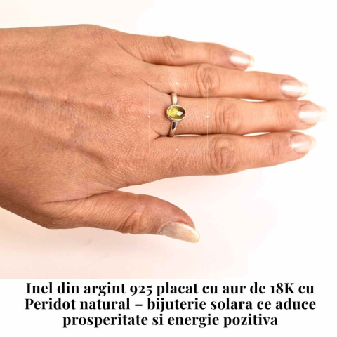 Inel argint 925 cu Peridot natural oval – Lumina si Echilibru [1]