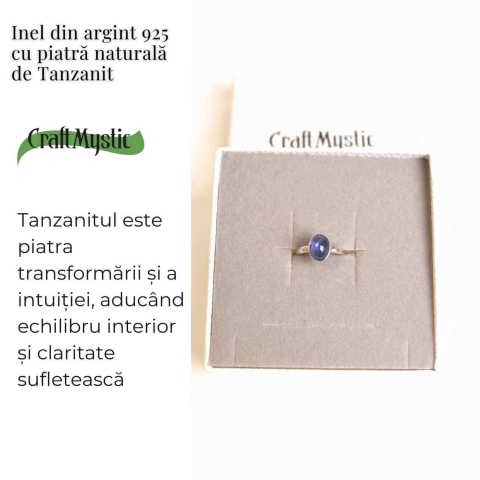 Inel Argint 925 cu Tanzanit Oval – Lumina Intuitiei si Echilibrului [2]