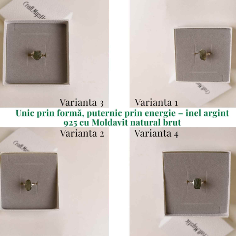 Inel argint 925 cu Moldavit natural brut Marime 53-54 (EU) / 7 (US) – Piatra transformarii spirituale [3]