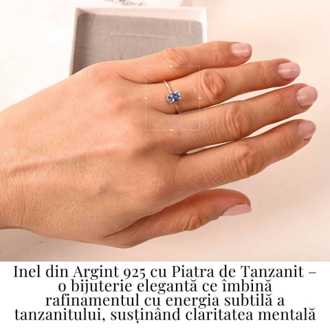 Inel din Argint 925 reglabil cu Tanzanit Fatetat — o raza de lumina violet purtata cu calm si echilibru [1]