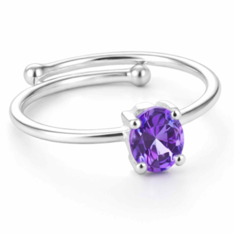 Inele - Inel din Argint 925 reglabil cu Tanzanit Fatetat — o raza de lumina violet purtata cu calm si echilibru