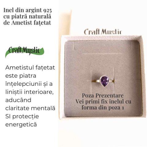 Inel Argint 925 cu Ametist Fatetat Rotund – Armonie si Claritate Spirituala [2]
