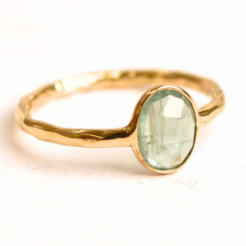 Inel argint 925 placat cu aur 18K si Kyanit verde menta fatetat – Echilibru si incredere [0]