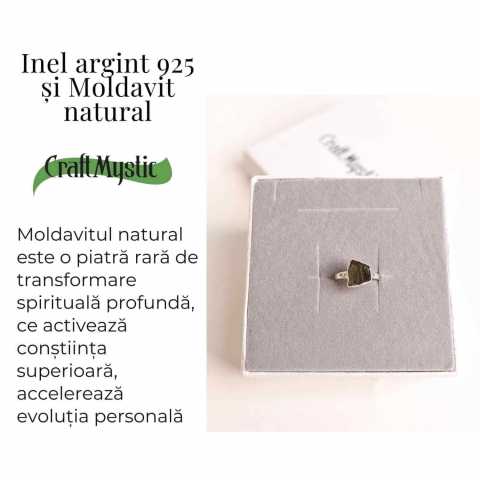 Inel cu moldavit natural si montura argint 925 – Claritate si renastere interioara [2]