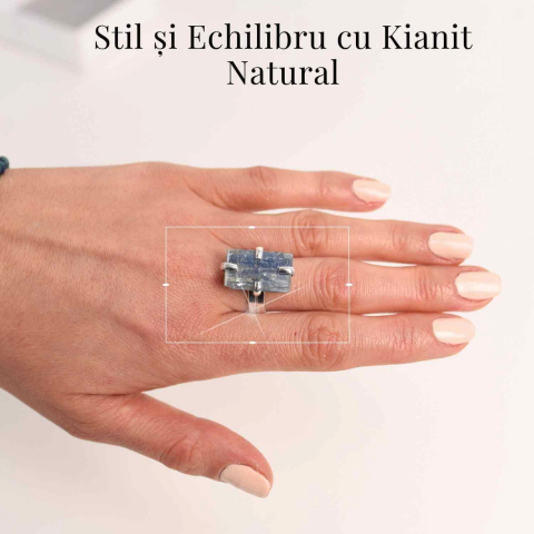 Inel Argintiu cu Kianit (cianit) Albastru - Claritate si Echilibru [1]