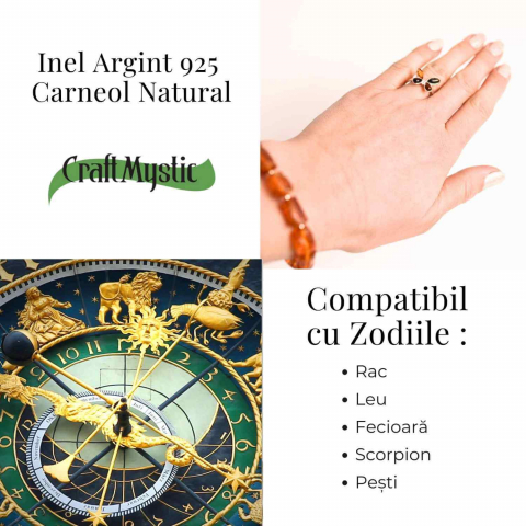 Inel ajustabil argint 925 cu chihlimbar natural – Design fluture [6]