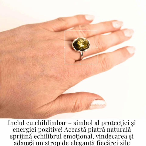Inel ajustabil argint 925 cu chihlimbar natural – Eleganta unica [1]