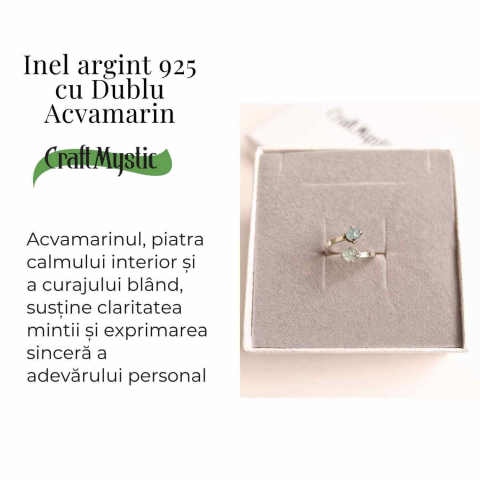 Inel Argint 925 cu Dublu Acvamarin – Claritate si Liniste Interioara [2]