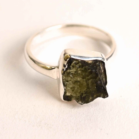 Inel argint 925 cu moldavit natural – Protectie si evolutie spirituala [0]