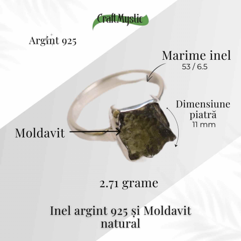 Inel argint 925 cu moldavit natural – Protectie si evolutie spirituala [3]