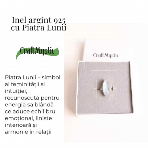 Inel cu Paitra Lunii si montura Argint 925 – Echilibru emoTional Si rafinament mistic, 6.42 gr [1]