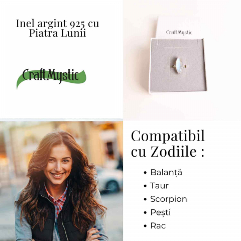 Inel cu Paitra Lunii si montura Argint 925 – Echilibru emoTional Si rafinament mistic, 6.42 gr [2]