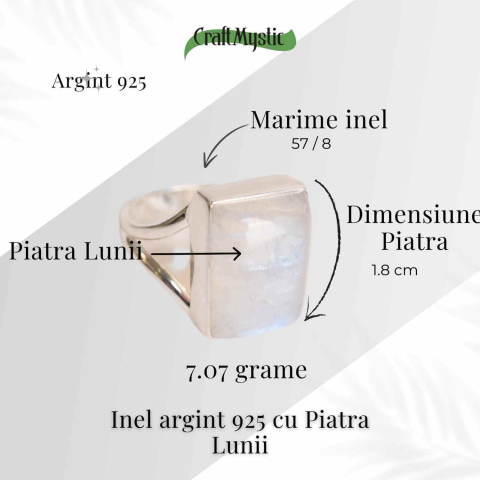 Inel din Argint 925 cu Piatra Lunii 7.07 gr Marime 57/8 – Echilibru emotional si intuitie amplificata [3]