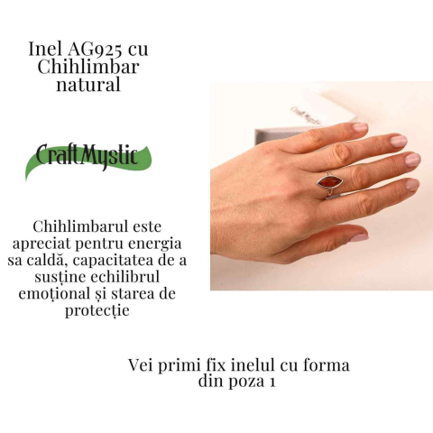 Inel cu Chihlimbar Natural in Montura de Argint 925 – Calmitate si Lumina [2]