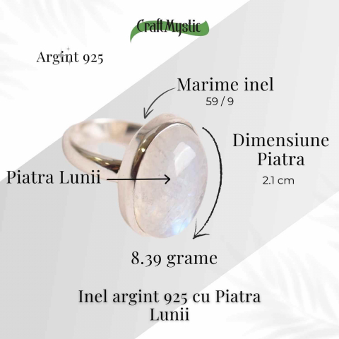 Inel din argint 925 elegant cu Piatra Lunii – Armonie emotionala si conexiune cu feminitatea [4]
