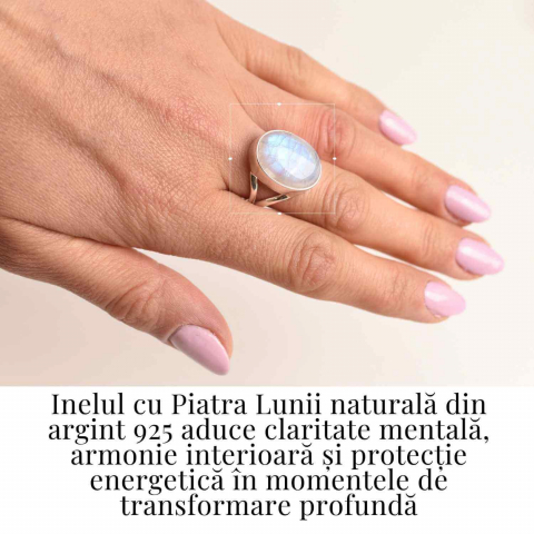 Inel din argint 925 elegant cu Piatra Lunii – Armonie emotionala si conexiune cu feminitatea [5]