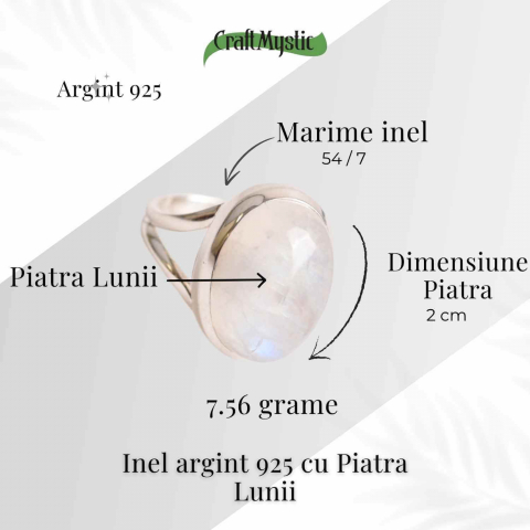 Inel din argint 925 elegant cu Piatra Lunii – Armonie emotionala si conexiune cu feminitatea [7]