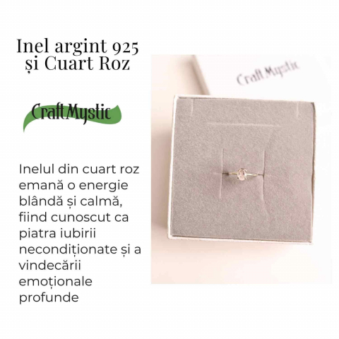 Inel din Argint 925 cu Cuart Roz – Iubire Interioara si Armonie Emotionala [2]