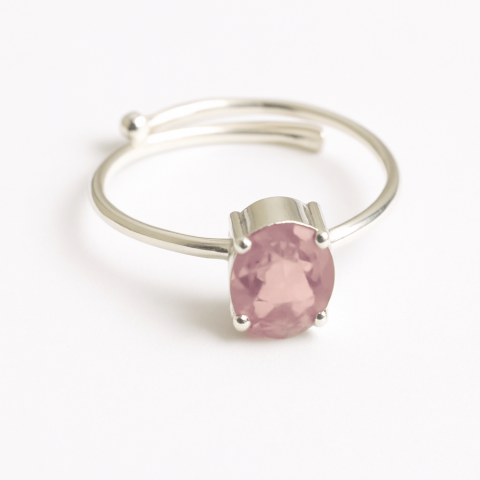 Inel din Argint 925 cu Cuart Roz – Iubire Interioara si Armonie Emotionala