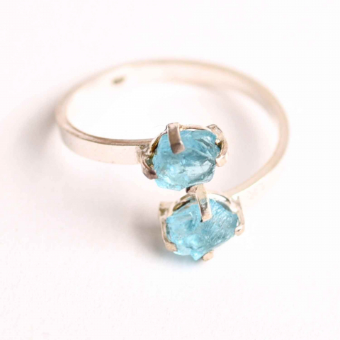 Inel Argint 925 cu Apatit African Dublu – Claritate si Comunicare Autentica [0]