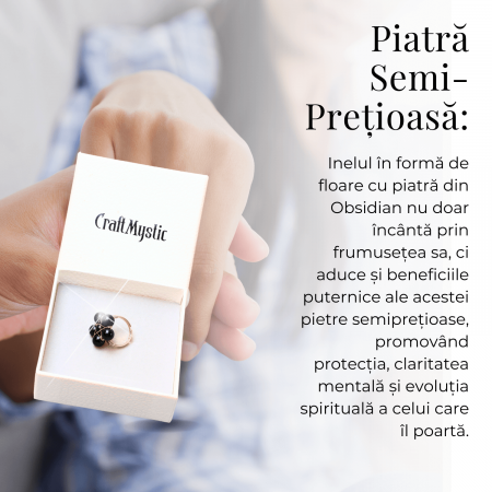 Inel ajustabil cu piatra naturala cluster Ametist [3]