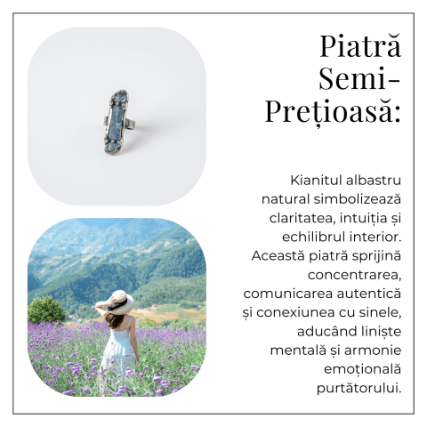 Inel Vintage din Kianit Albastru Natural – Claritate si Echilibru Interior [5]