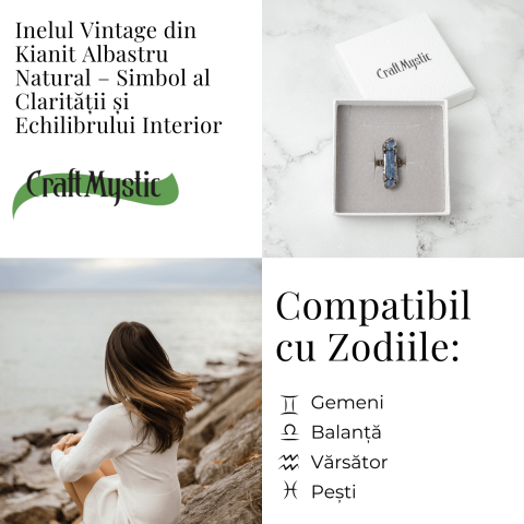 Inel Vintage din Kianit Albastru Natural – Claritate si Echilibru Interior [4]