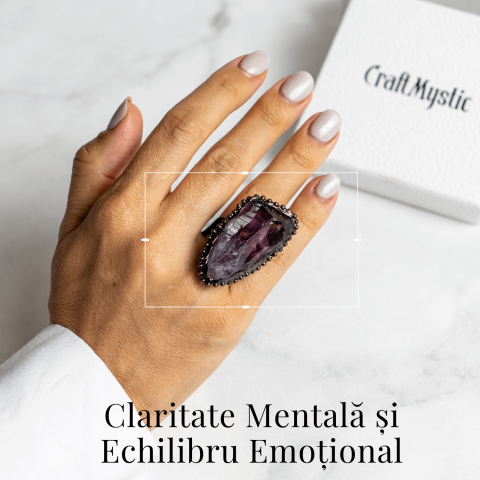 Inel Reglabil Vintage cu Ametist Natural – Claritate si Echilibru [1]