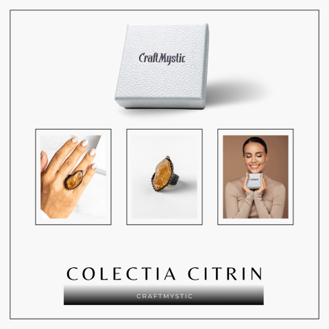 Inel Reglabil Vintage cu Citrin Natural – Abundenta si Energie Pozitiva [5]