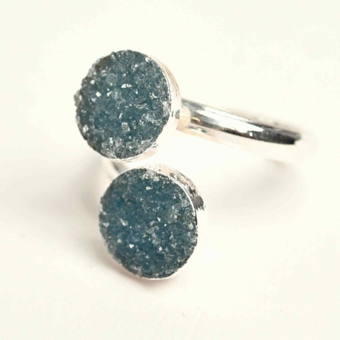 Inel Argintiu cu Dublu Agat Druzy – Energie si Eleganta Unica [0]