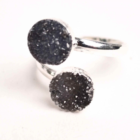 Inel Argintiu cu Dublu Agat Druzy – Energie si Eleganta Unica [0]