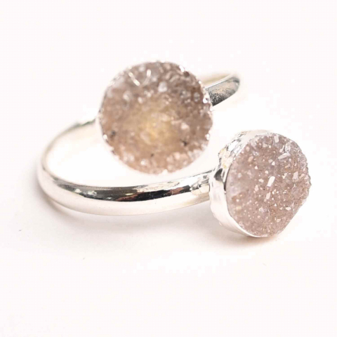 Inel Argintiu cu Dublu Agat Druzy – Energie si Eleganta Unica [0]