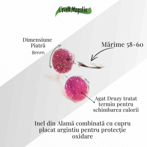 Inel Argintiu cu Dublu Agat Druzy – Energie si Eleganta Unica [3]
