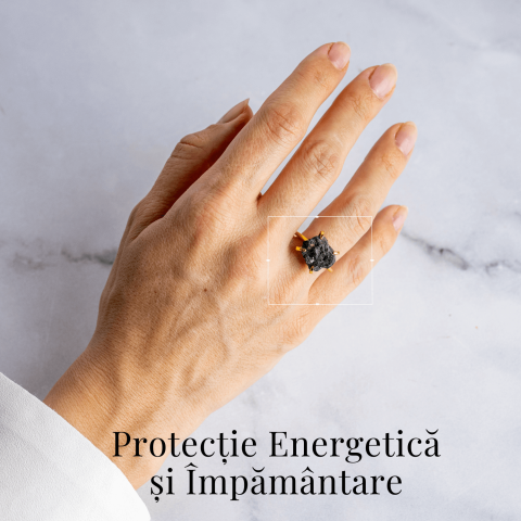 Scut energetic – Inel reglabil cu Turmalina Neagra pentru Protectie [1]