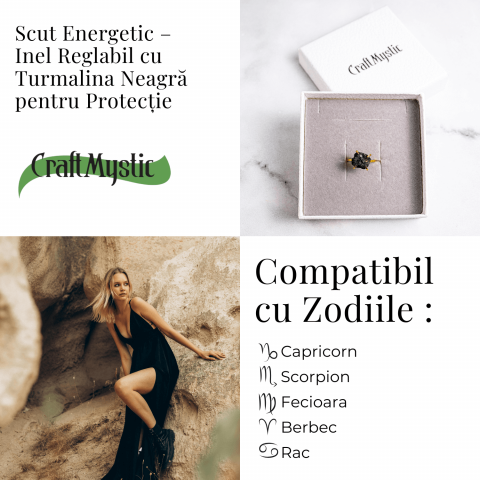 Scut energetic – Inel reglabil cu Turmalina Neagra pentru Protectie [4]