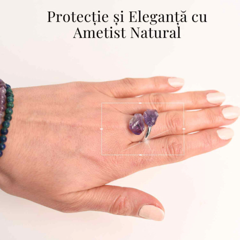 Inel Reglabil cu Dublu Ametist - Eleganta si Energie Pozitiva [1]