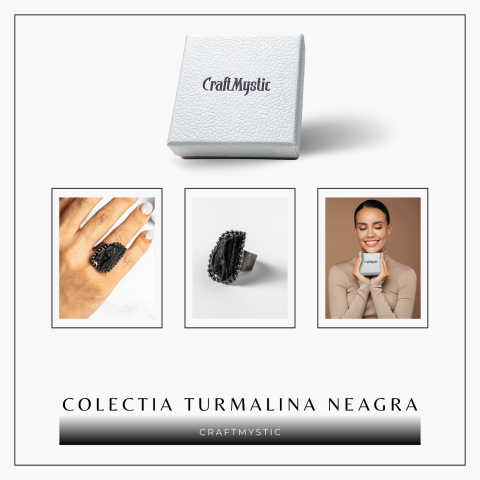 Inel Reglabil Vintage cu Turmalina Neagra – Protectie Energetica [6]