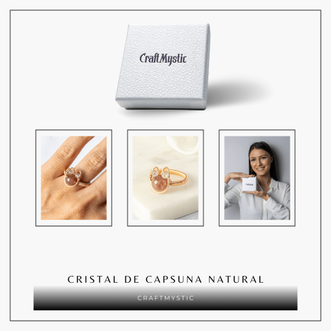 Inel cu Cristal de Capsuna Natural si Cupru – Simbol al Vitalitatii si Bucuriei Interioare [7]