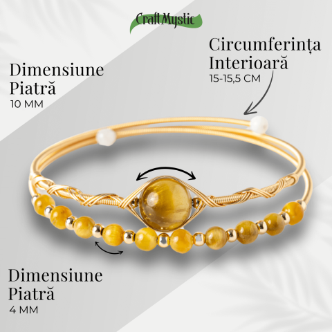 Putere si Protectie – Bratara din Ochi de Tigru auriu Natural [3]