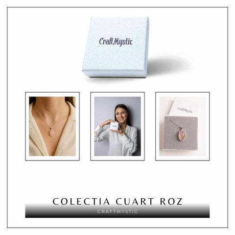 Colier cuart roz natural – Echilibru si iubire profunda [5]