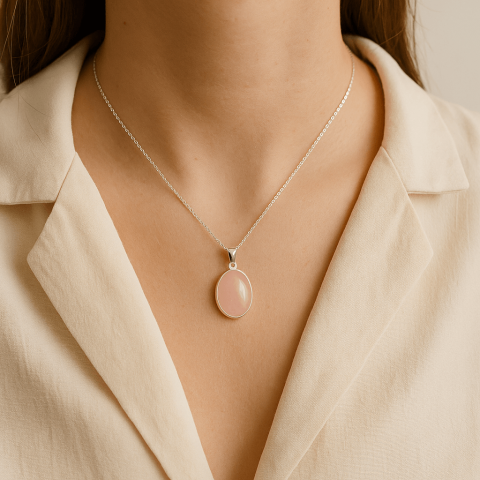 Colier cuart roz natural – Echilibru si iubire profunda [0]