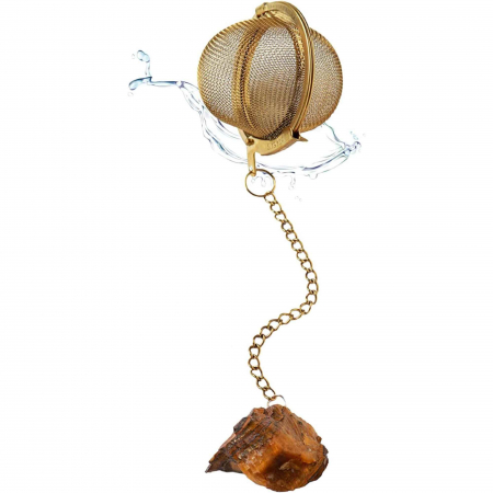 Infuzor ceai din otel inox cu piatra semipretioasa Ametist de 2 cm - Cristale vindecatoare tematica feng shui [6]