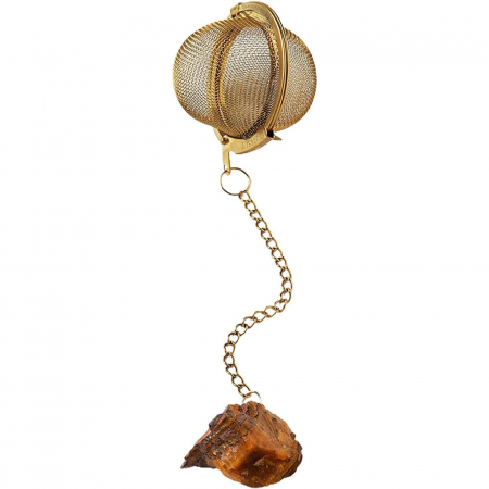 Infuzor ceai din otel inox cu piatra semipretioasa Ametist de 2 cm - Cristale vindecatoare tematica feng shui [0]