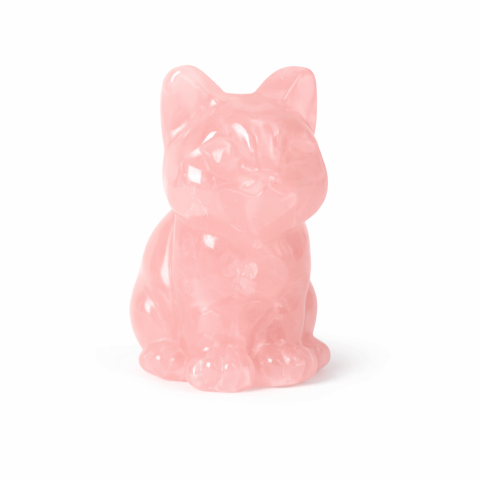 Figurina Pisica din Cuart Roz – Simbol al Iubirii, Blandetii si Vindecarii Emotionale