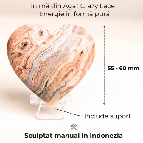 Inima din Crazy Lace Agat – Energie, Echilibru si Vitalitate [1]